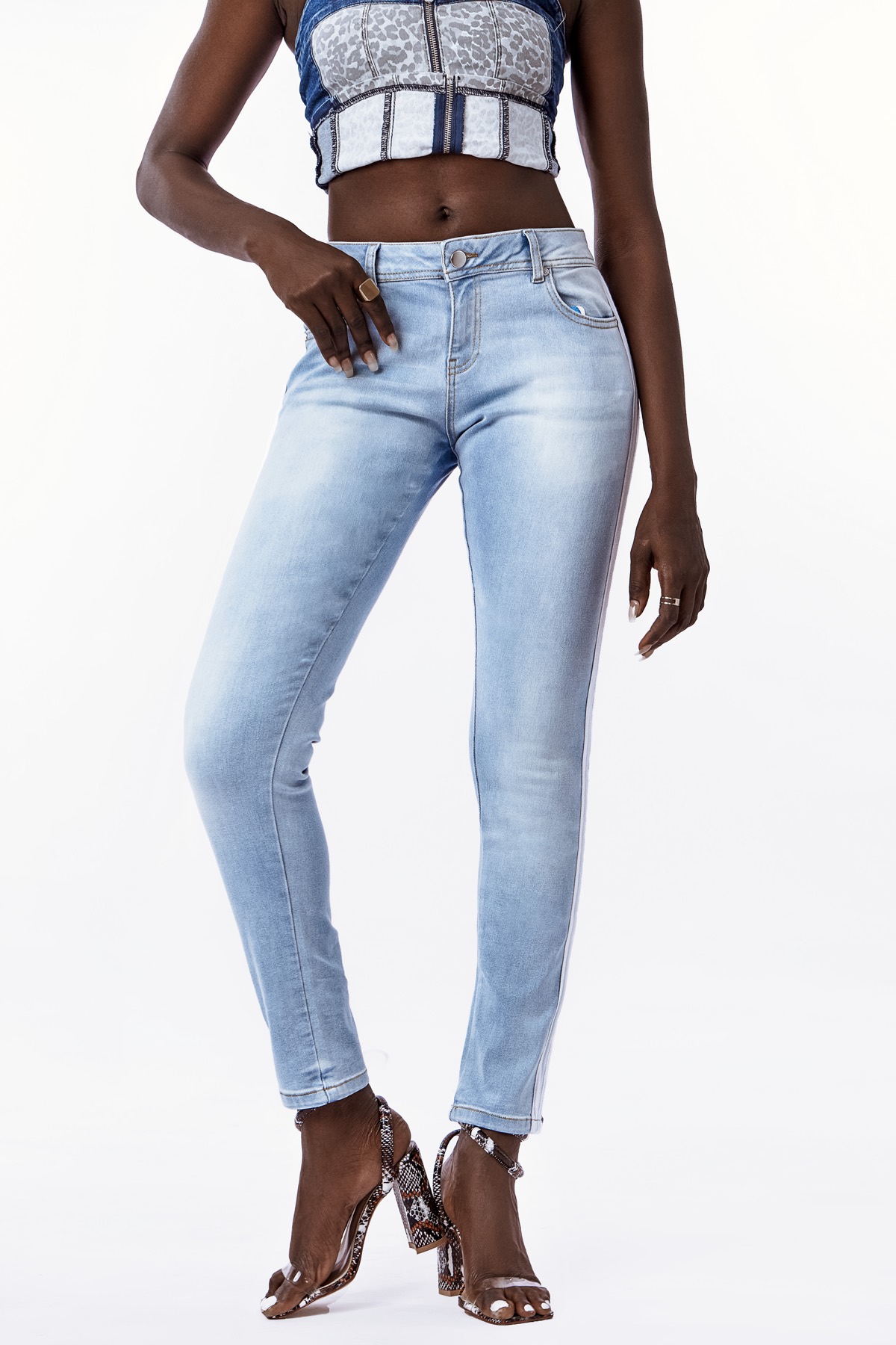 Stripe Jeans - Light-Blue Stripe