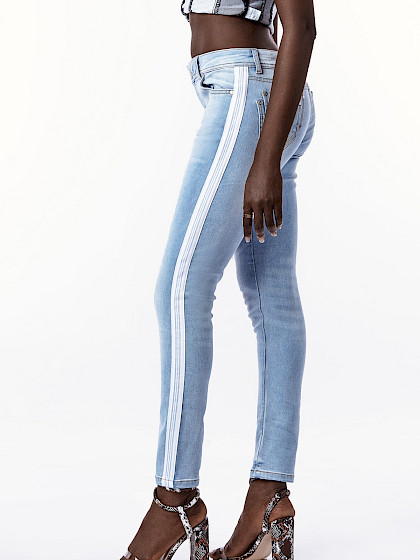 Stripe Jeans - Light-Blue Stripe