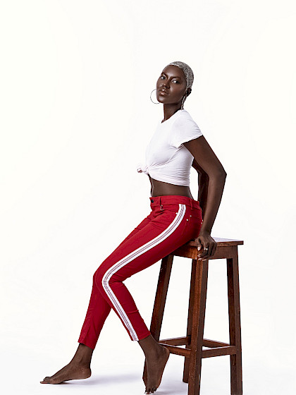Stripe Jeans - Red Stripe