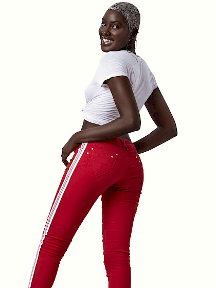 Stripe Jeans - Red Stripe