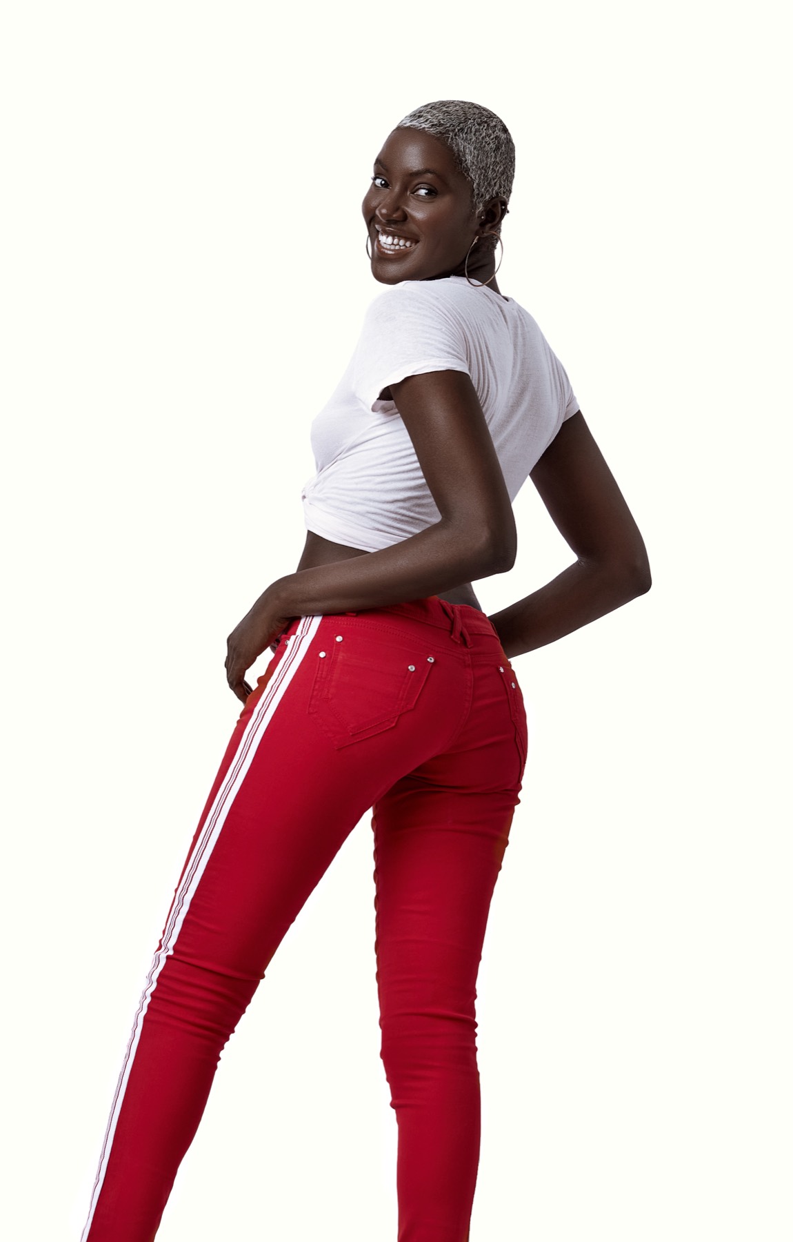 Stripe Jeans - Red Stripe